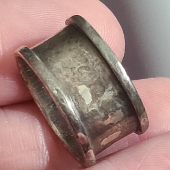 Vintage cigar ring  sz 6 925 sterling silver India cuff aged patina estate - Picture 6 of 8